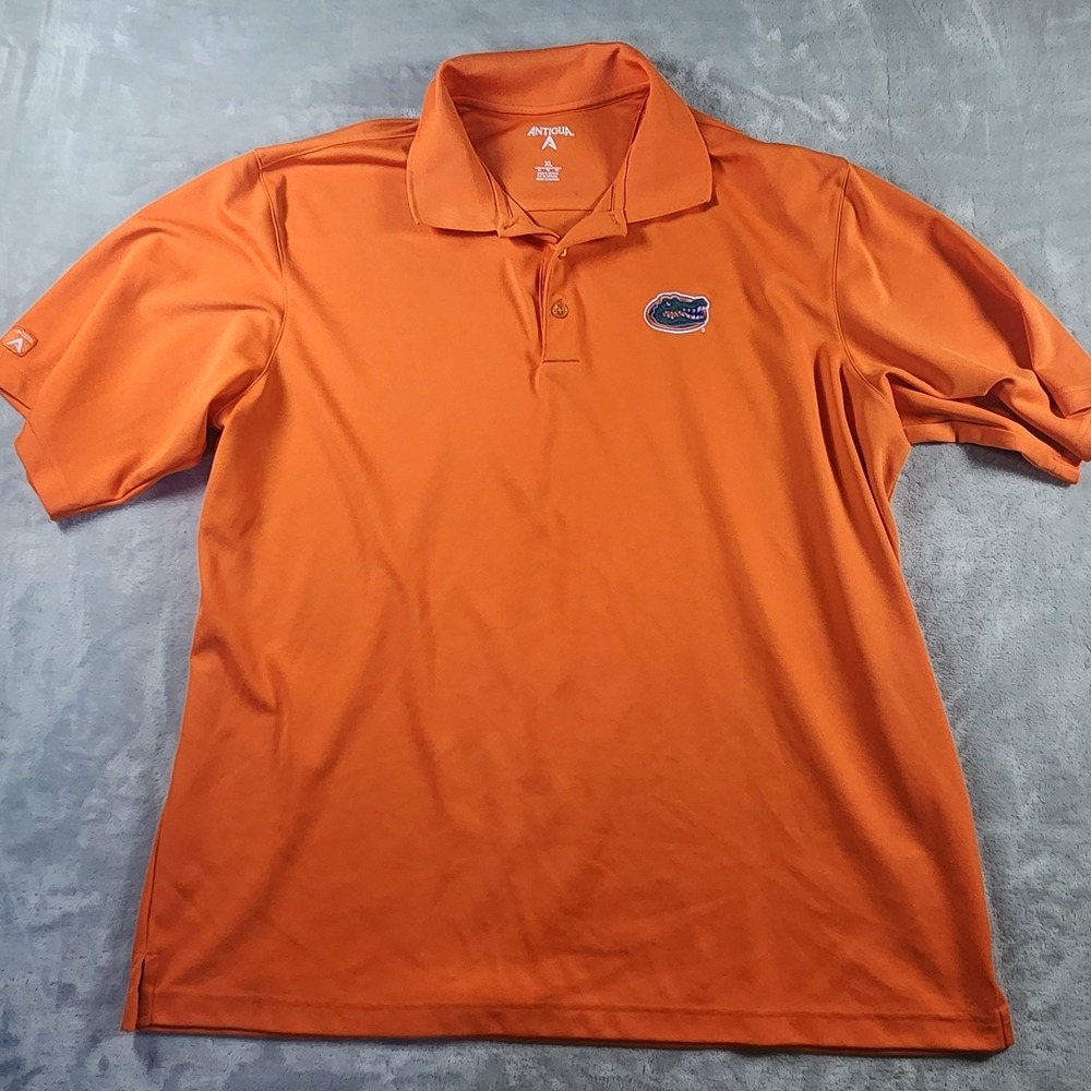 Antigua Florida Gators Polo‎ XL Orange Golf Shirt Dri-Fit Style